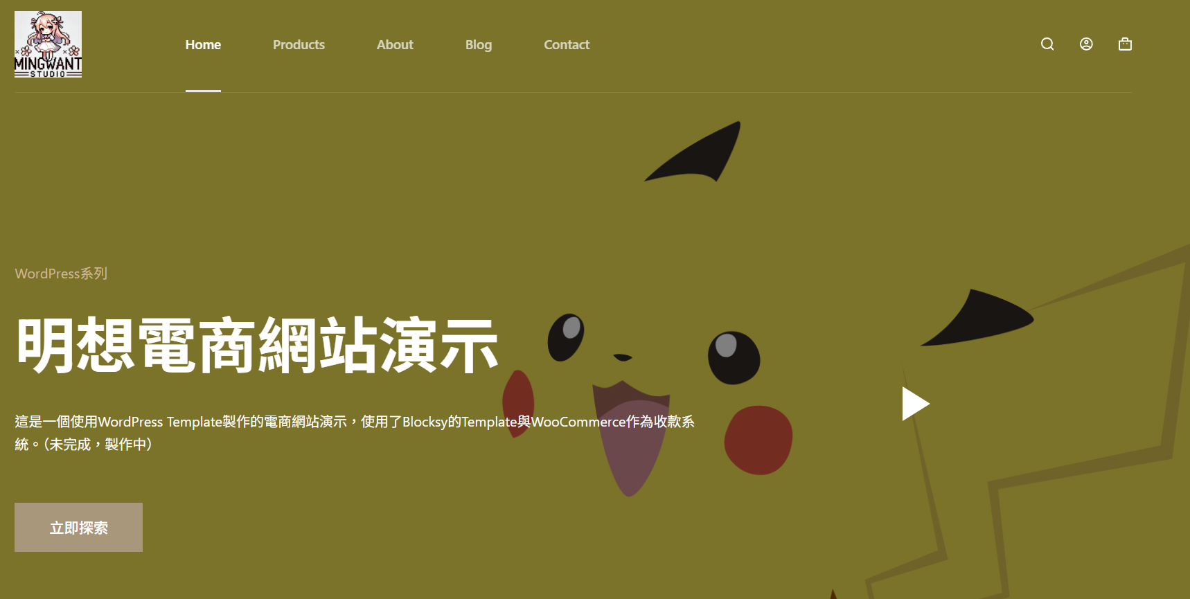 WordPress電商平台網頁嘗試